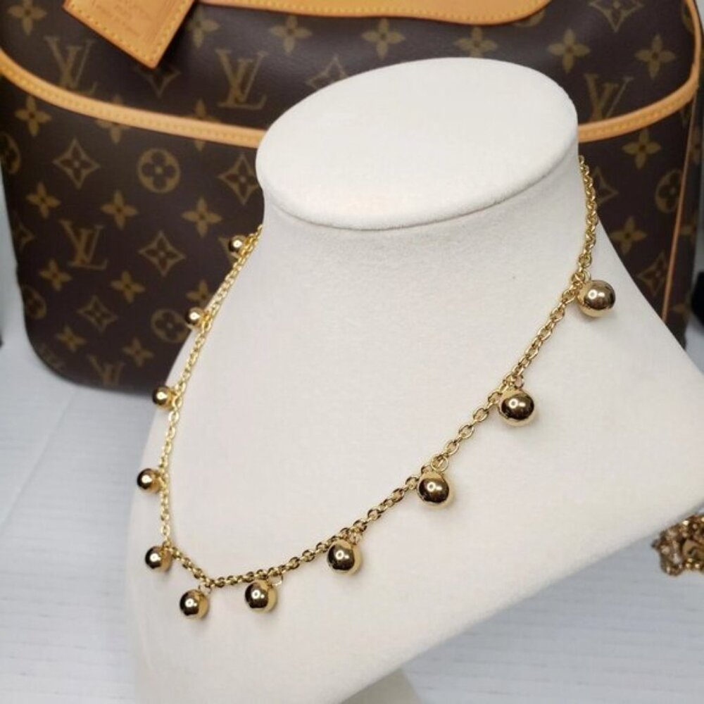 Gold-Plated Necklace with Authentic Louis Vuitton Padlock - Picture 2 of 8